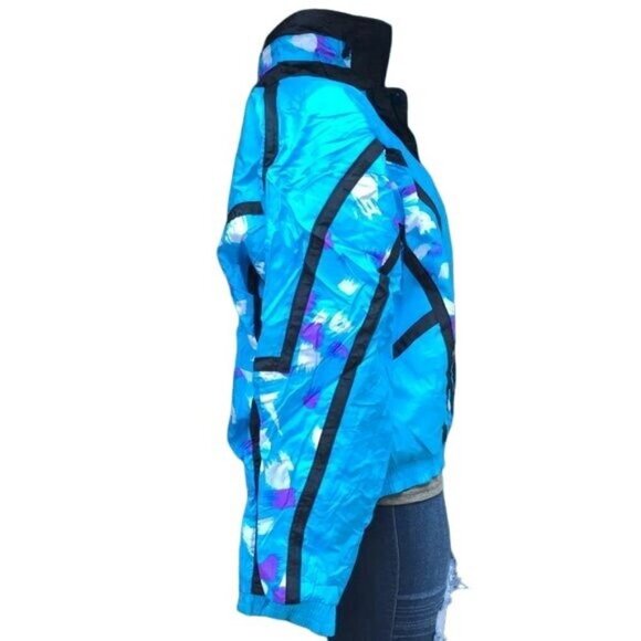 Vintage Coastal Images 90s Wind Breaker Teal Blue Track Jacket Size M - Picture 8 of 8